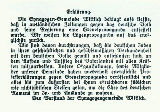 boykott erklärung synagogengemeinde WT 08041933