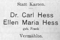 Heiratsanzeige Ehepaar Hess Wittlicher Tbl 200