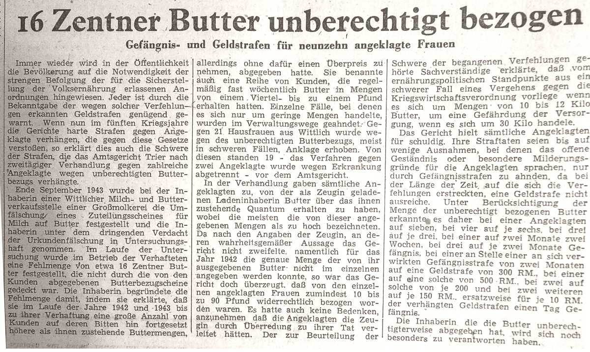 Der Wittlicher Butterprozess Butter Ende Prozess 1944 2 1200