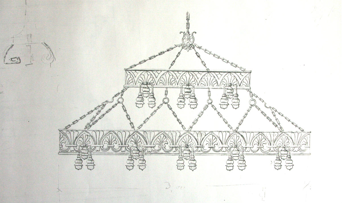 Synagoge Leuchter Zeichnung Vienken 2 1200